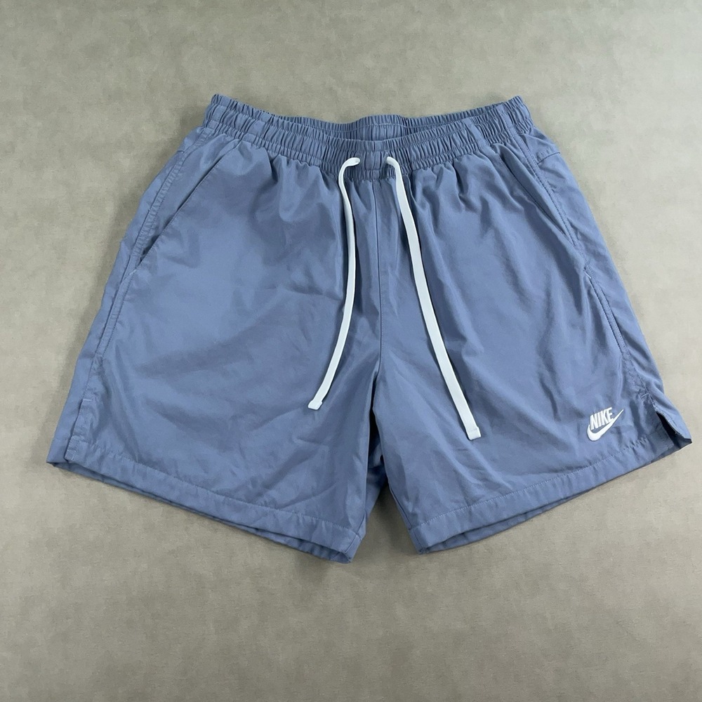 Nike Woven Flow Club Shorts Men's Medium Blue Solid Mesh Lined Sportswear 6"